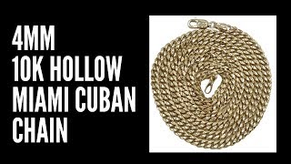 10K Gold Hollow 4mm Miami Cuban Chains