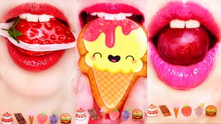 asmr EMOJI FOOD CHALLENGE 🎂🍫🍦 🍓🍇🍔 satisfying eating sounds mukbang 먹방