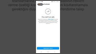 Instagram you can't run ads
