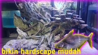 bikin hardscape 30.40cm aquarium ||aquascape pemula simpel