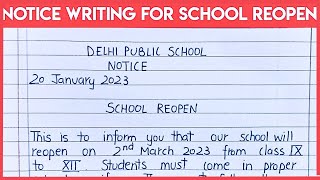 Notice writing for school reopen #noticewriting #noticewritingforschoolreopen#psseducation