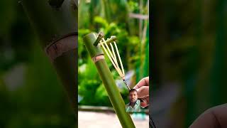 Bamboo made archery 😲😱 #satisfying #bamboo #nature #amazing #handmade #bambooart #slingshots #power