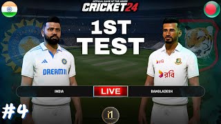 🇮🇳IND vs BAN🇧🇩 Test Match Day 4 • Cricket 24 • narenSKgamer #shorts #shortsfeed