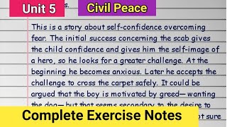 Civil Peace Exercise Class 11 English: Questions Answers Notes