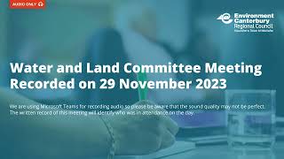 Water and Land Committee Meeting 29 November 2023