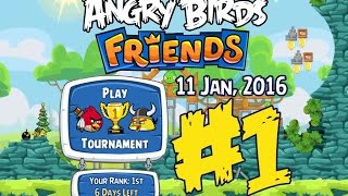 Angry Birds Friends Tournament Week 191 Level 1 highscore power up strategy for January 11th, 2016.