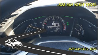 Honda Civic 1.6i VTEC Elegance CVT-FC5 Model Aracın Uzun Yol Yakıt Testi #auto 3