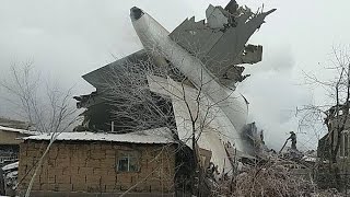 16.01.17 Турецкий грузовой самолет BOENG-747 потерпел крушение в Бишкеке, разрушив половину поселка