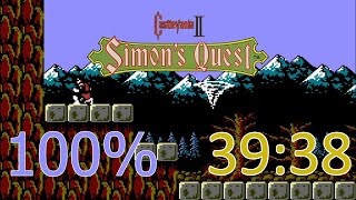 Castlevania II: Simon's Quest - 100% Speedrun in 39:38 [Current World Record]