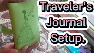 Set up my Travellers Journal with Me  📖 #travelersjournal #junkjournals #journalwithme