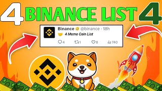 BINANCE पर 4 MEME COIN LIST🔥BABY DOGECOIN🤑80% BURN +303X- +1000X 😱BABY DOGECOIN PRICE PREDICTION