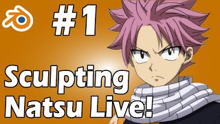 Sculpting Natsu | Sculpting Anime Live | Blender 2.8x