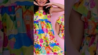 Vestido Infantil Menina Estampado Casual Vibrantes