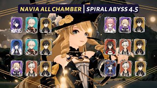 [Genshin Impact] | Navia Multi Variant - Spiral Abyss 4.5 | All Chamber - Floor 12 (9★)