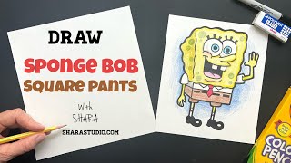 How to draw sponge bob square pants