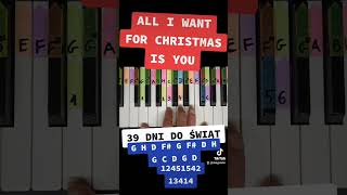 All i want for christmas is you - easy piano tutorial, jak zagrać na pianinie #alliwantforchristmas