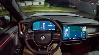 2025 Rivian R1S Adventure Performance Dual Motor - POV Rainy Night Drive (Binaural Audio)