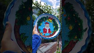 Christmas thali painting🎄#shortsviral #minivlog #christmas #santaclaus #painting #viral #trending