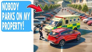 r/EntitledPeople - Smug "Karen" Holds Paramedics HOSTAGE To “SAVE” Her Parking Spot!