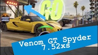 CSR2: Hennessey Venom Gt Spyder 7.52x shift pattern and tune