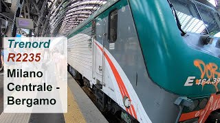 Trenord local train from Milano Centrale to Bergamo.