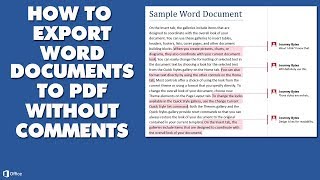 How to Export Word Documents to PDF Without Comments