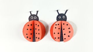 How To Make Easy Paper Ladybug ( Ladybird ) Easy Paper Crafts | DIy Origami Paper Ladybug