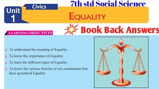 7th standard Social Science | civics | Unit 1 | Book Back Answers