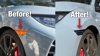 First Cosmetic Mod for my 2021 Honda Civic Type R! | Installing USR Smoked Sidemarkers w/ white LED