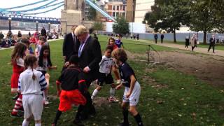 Boris sends schoolboy flying with dirty tackle