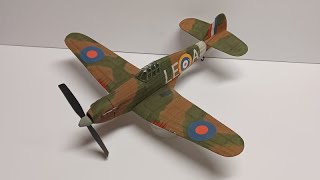 Rubber Powered Free Flight Guillows Hawker Hurricane.