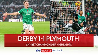 Yates scores bicycle kick as Rooney's Rams return ends in draw! 🤝 | Derby 1-1 Plymouth | Highlights