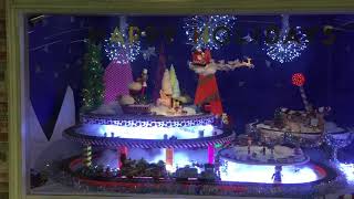 Holiday decorations of TTC Toronto toy train on display