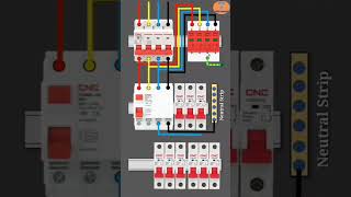 Thre phase distribution panel wiring with RCCB connection #shorts #wiring #electricalvideos