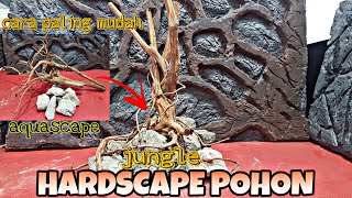 CARA MUDAH MEMBUAT HARDSCAPE KAYU RASAMALA & BATU ERANGGA | untuk pemula-Aquascape