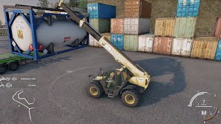 Truck and Logistics simulator, Use telescopic handler to handle the container, Realistic graphic,