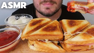 ASMR GRILLED CHEESE, PEPPERONI & HAM PIZZA TOASTS MUKBANG (EATING SOUNDS, NO TALKING)