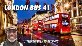 Evening London Bus Ride Route 41 From Tottenham Hale To Archway