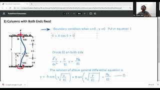 Derivation of Euler's crippling load when Columns with Both Ends fixed/ Colum and strut