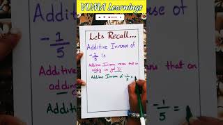 Additive Inverse #maths #vumalearnings #aptet #ytshorts #yt