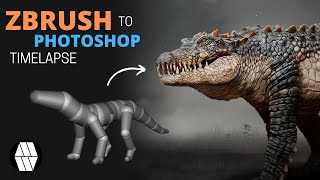 ZBrush to Photoshop Timelapse - 'Kaprosuchus' Concept