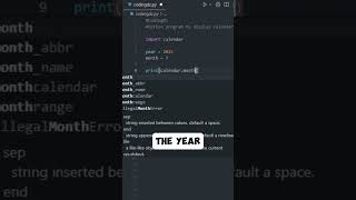 Python program for calendar #coding #programming