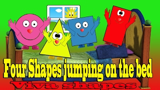 Shapes jumping on the bed... Viva shapes.Video for kids.