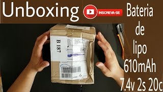 UNBOXING - Bateria Lipo Rhino 610mAh 7.4V 2S 20C