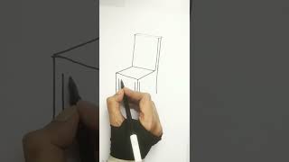 Draw a 3d chair in perspective easy #shorts #drawing #howtodraw