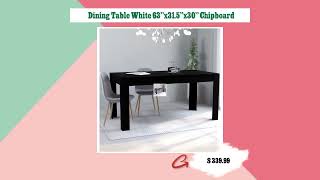 Dining Table White 63"x31.5"x30" Chipboard