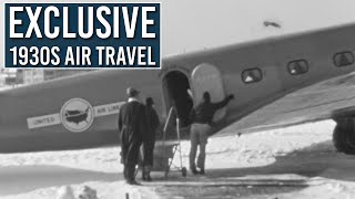 Vintage Flight 1930s in New York: Wealthy Passengers on Boeing 247