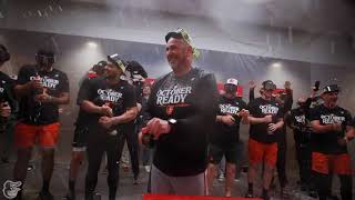 Orioles Clubhouse Celebration after Clinched Postseason Berth 🍾