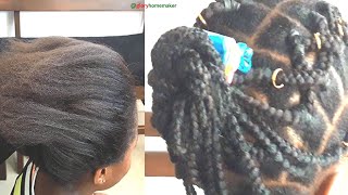 Protective Box Braids | Rubber Band Hairstyles | Beginners Friendly - Glory Homemaker