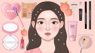 메이크업 ASMR | 핑크 데일리 메이크업 애니메이션 | 뽀송뽀송 복숭아 메이크업 | PINK MAKEUP ANIMATION